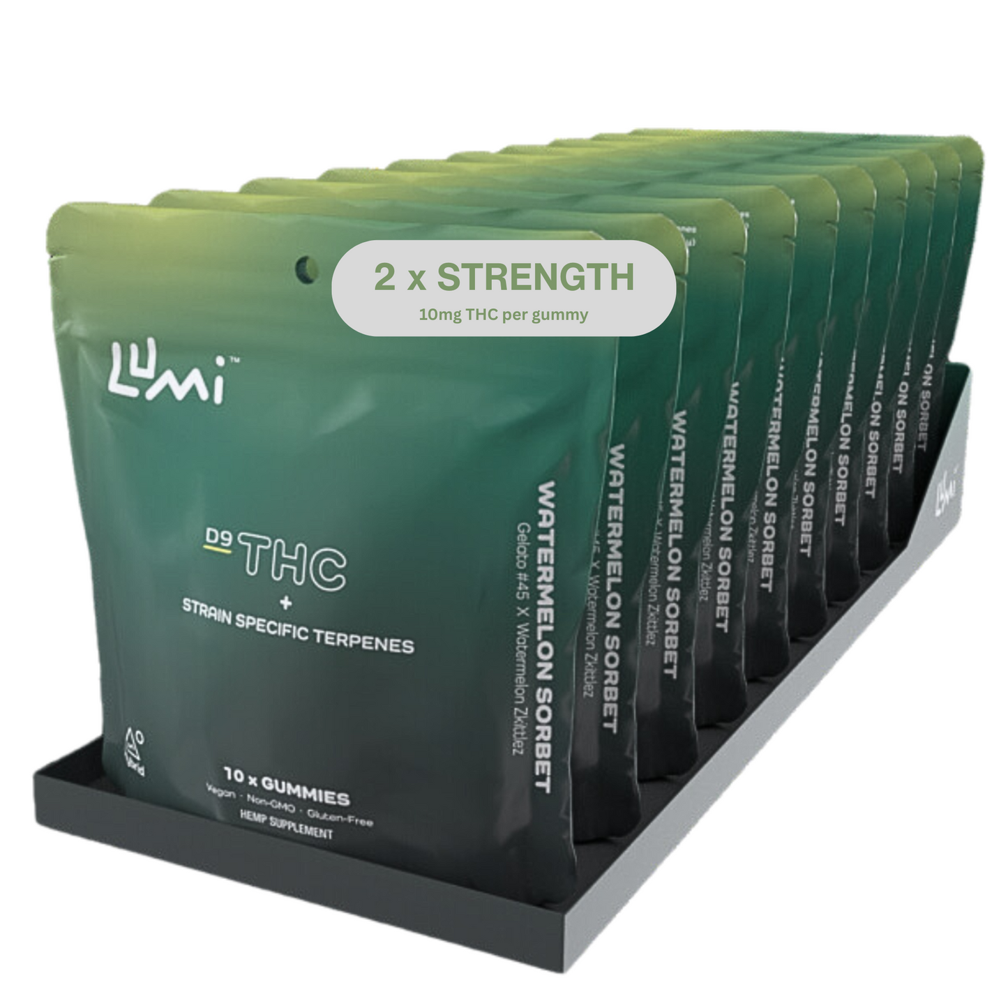 Watermelon Sorbet (Hybrid) - 10ct Bags of Lumi Double Strength (Case of 10)