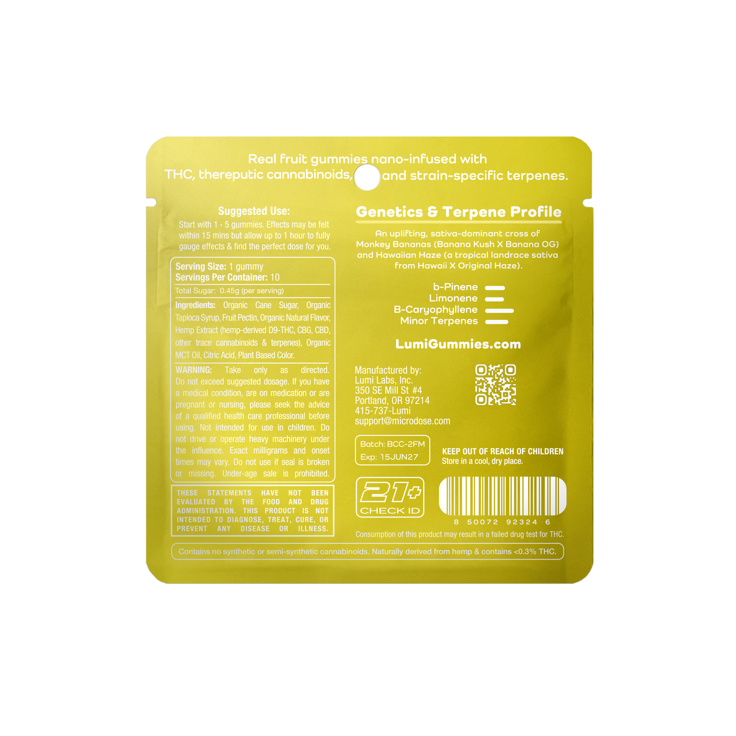 Banana Cream (Sativa) - 10ct Bags of Lumi Minis (Case of 50)