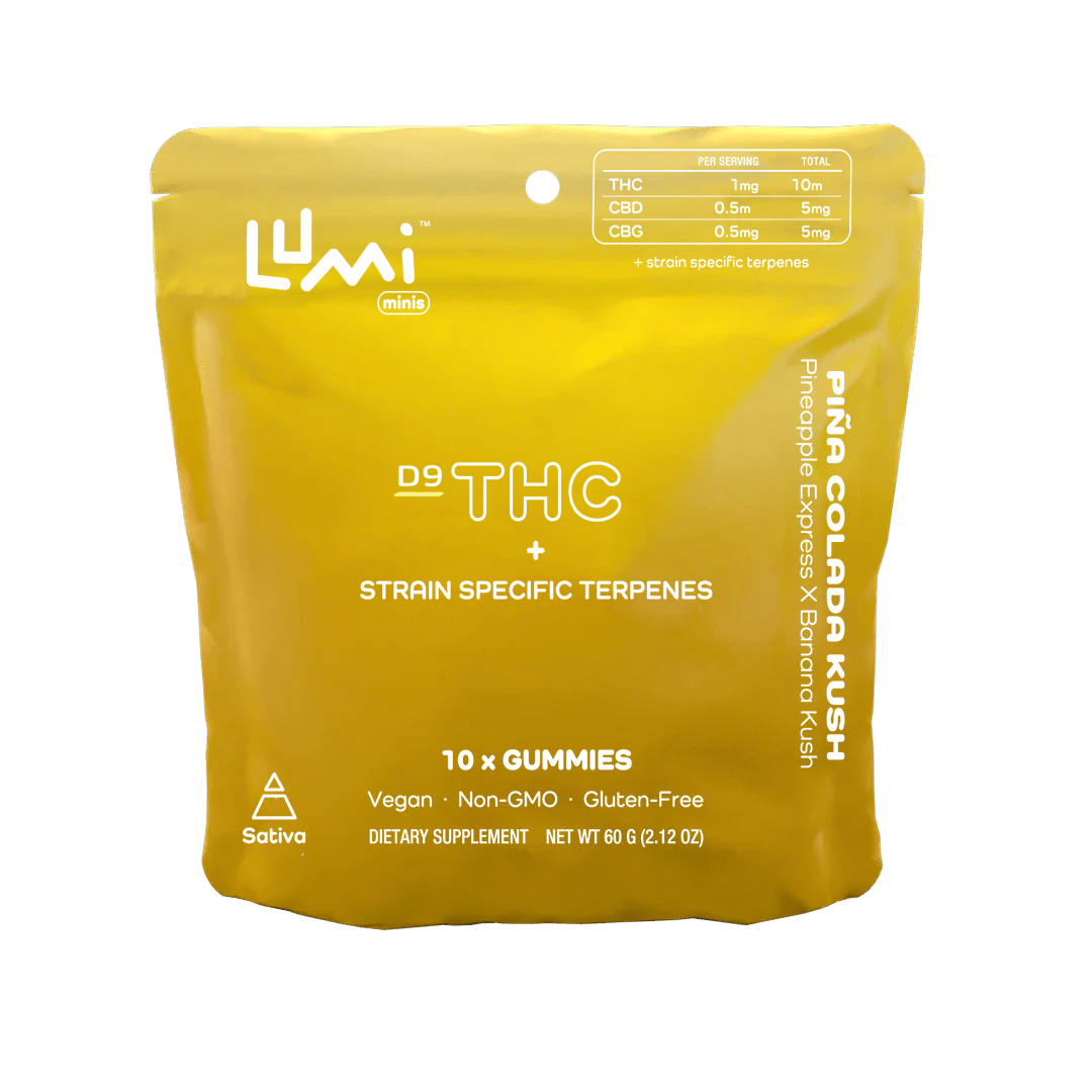 Piña Colada Kush (Sativa) - 10ct Bags of Lumi Minis (Case of 50)