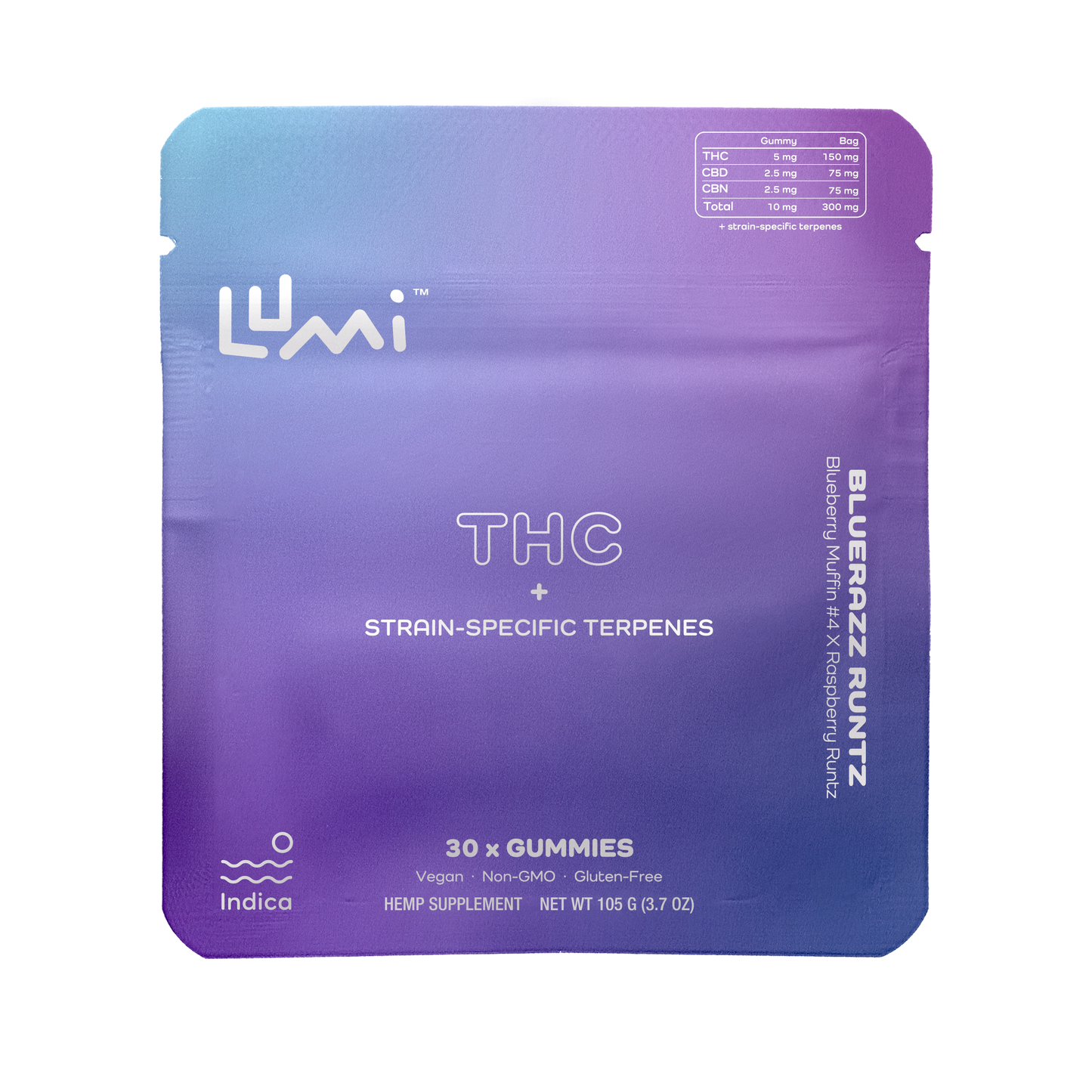 Bluerazz Runtz (Indica) - 30ct Bag (Case of 5)