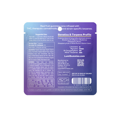 Bluerazz Runtz (Indica) - 10ct Bags of Lumi Minis (Case of 50)
