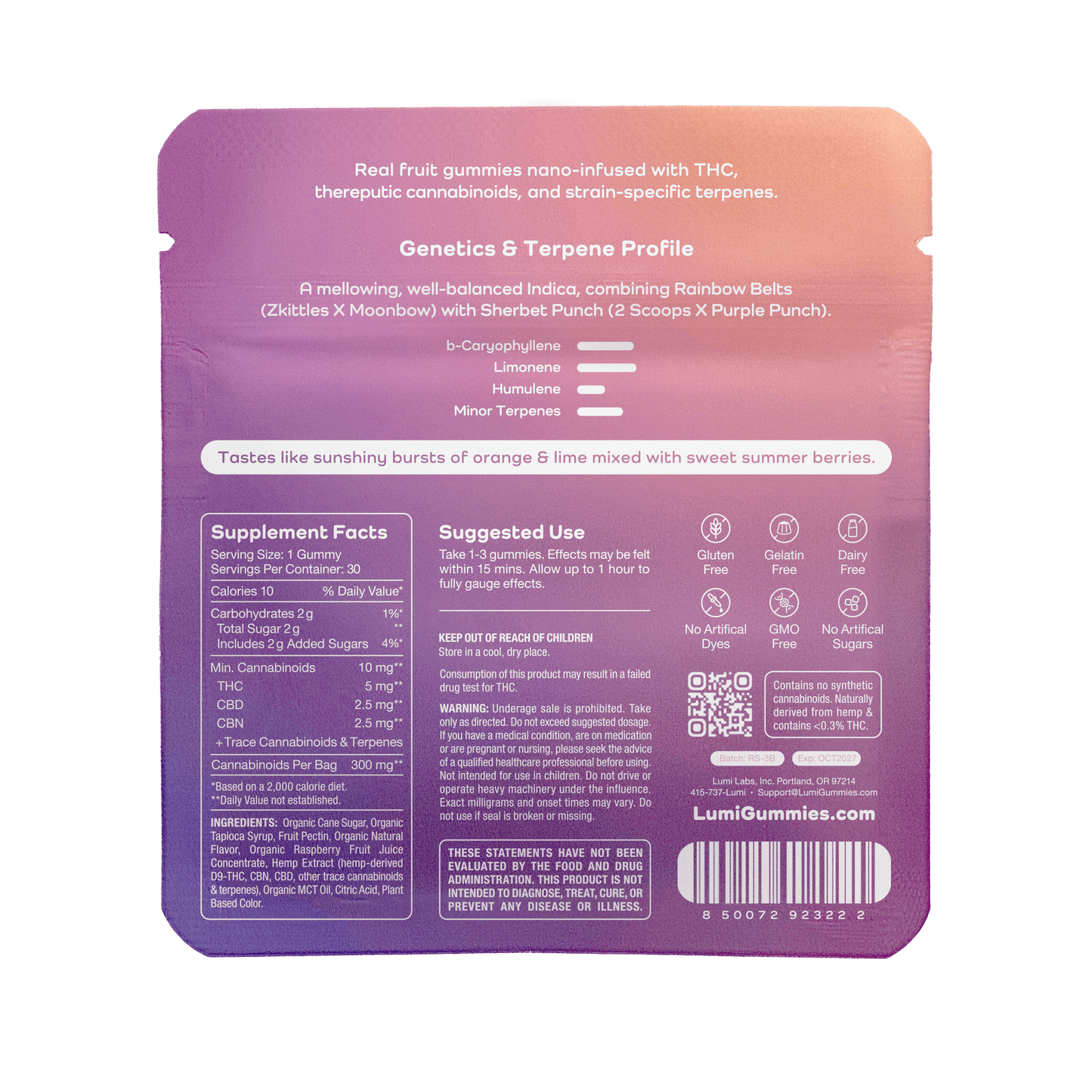 Rainbow Sherbet (Indica) - 30ct Bag (Case of 5)