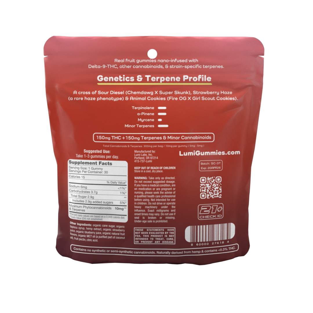 Sour Strawberry Cookies (Hybrid) - 30ct Bag (Case of 5)